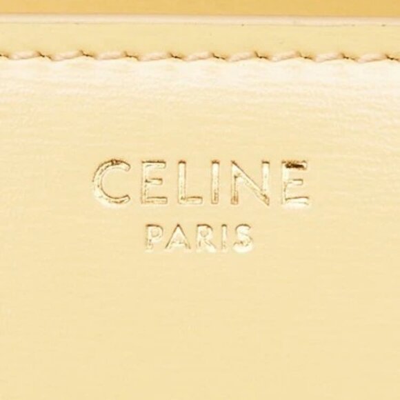Celine Yellow Smooth Leather Triomphe Shoulder Bag - Picture 8 of 12